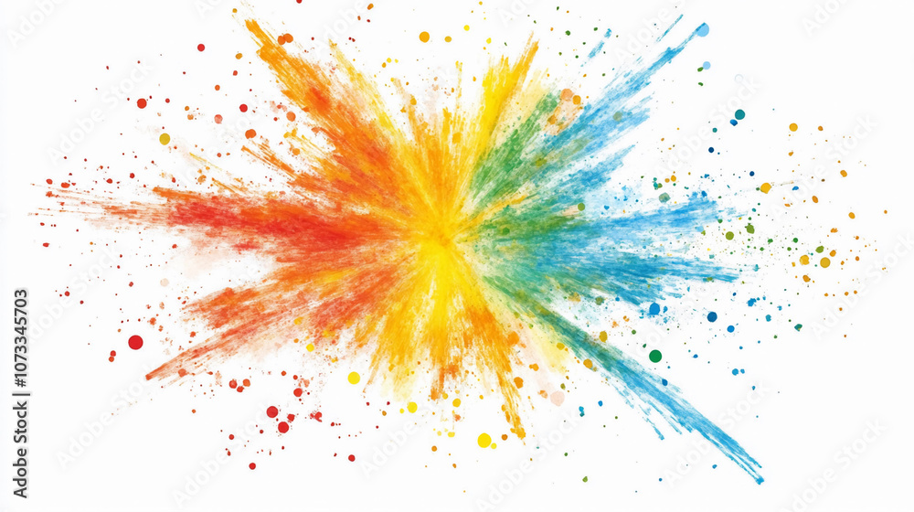 Colorful paint explosion creates vibrant artistic display