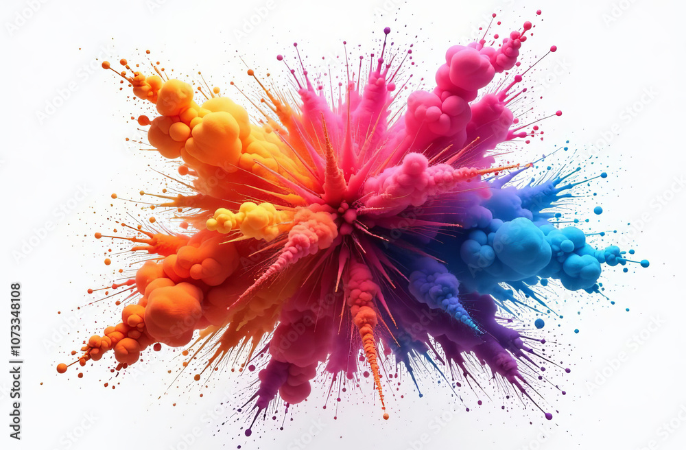 Holi colors, splash. Hindu festival that marks the arrival of spring and is celebrated with a splash of colors. Holi colors, splash. Hindu festival that marks the arrival of spring and is celebrated with a splash of colors.
