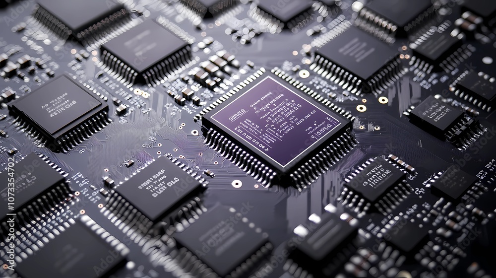 Seamless microchip texture, showcasing electronic circuit designs with intricate details, providing a modern tech-inspired backdrop for various digital projects Seamless microchip texture, showcasing electronic circuit designs with intricate details, providing a modern tech-inspired backdrop for various digital projects