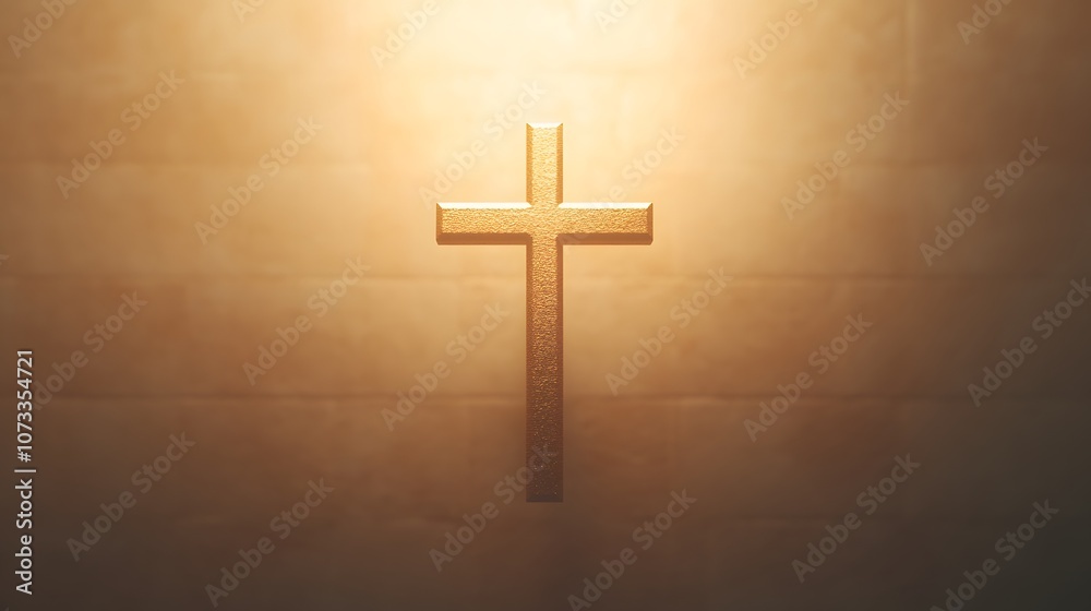 Golden crucifix in soft candlelight – Symbolising faith, reverence, and spiritual serenity, illuminated by the warm glow of candlelight