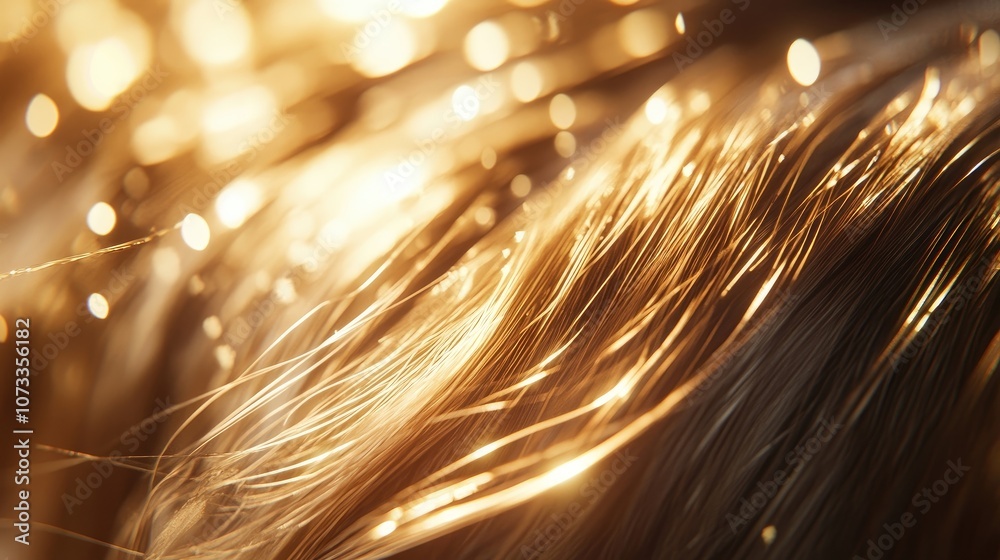Golden strands of light shimmer and shine in this abstract image. Golden strands of light shimmer and shine in this abstract image.