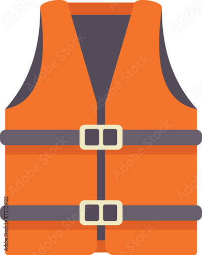 This orange life vest is essential safety equipment for water activities, providing buoyancy and peace of mind