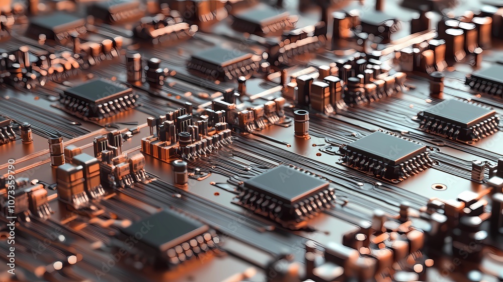 Abstract microchip texture background with intricate circuits and connections. Abstract microchip texture background with intricate circuits and connections.