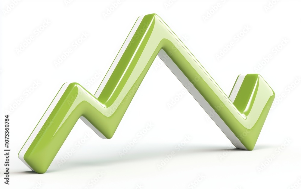 Green directional arrow pointing downwards, sleek curved design with white border on a plain white background Green directional arrow pointing downwards, sleek curved design with white border on a plain white background
