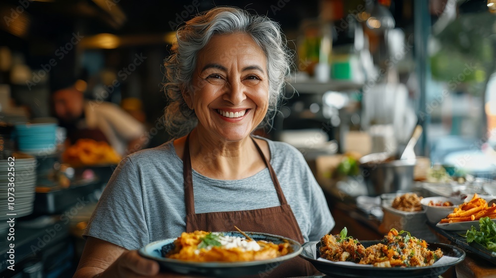 small business saturday, Happy Restaurant Owner Serving Delicious Dishes small business saturday, Happy Restaurant Owner Serving Delicious Dishes
