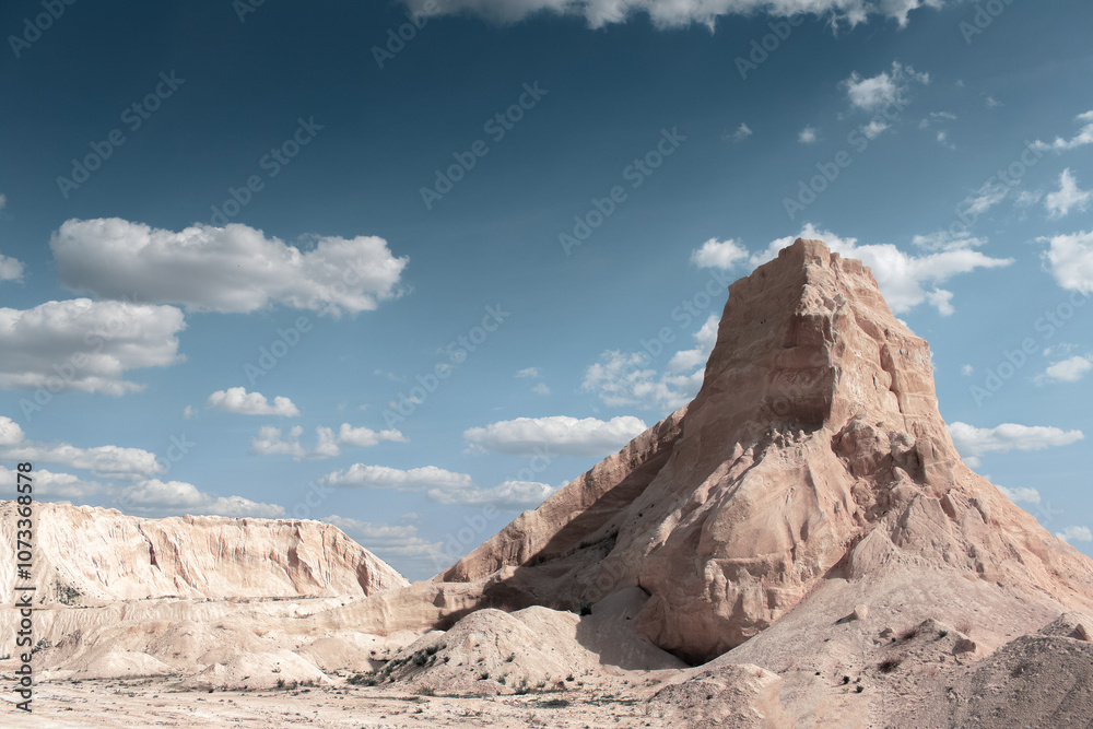 View of canyon hill on background of blue sky. View of canyon hill on background of blue sky.