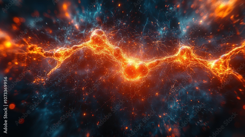 Fototapeta premium Electric Chain Pulsating Energy Links