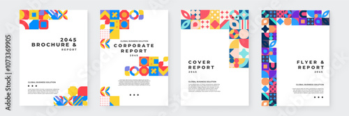 Colorful Geometric Brochure and Report Designs for 2045