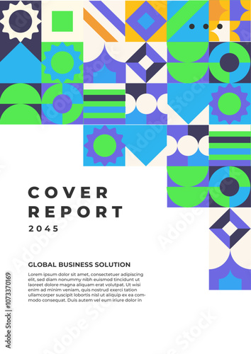 Colorful Geometric Design for Corporate Report 2045