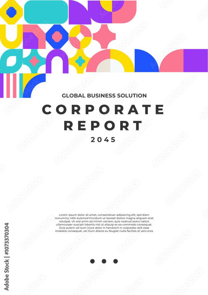 Fototapeta premium Colorful Geometric Design for Corporate Report 2045