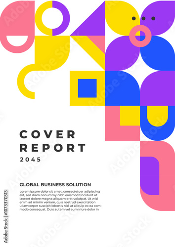 Abstract Geometric Corporate Report Cover Design 2045