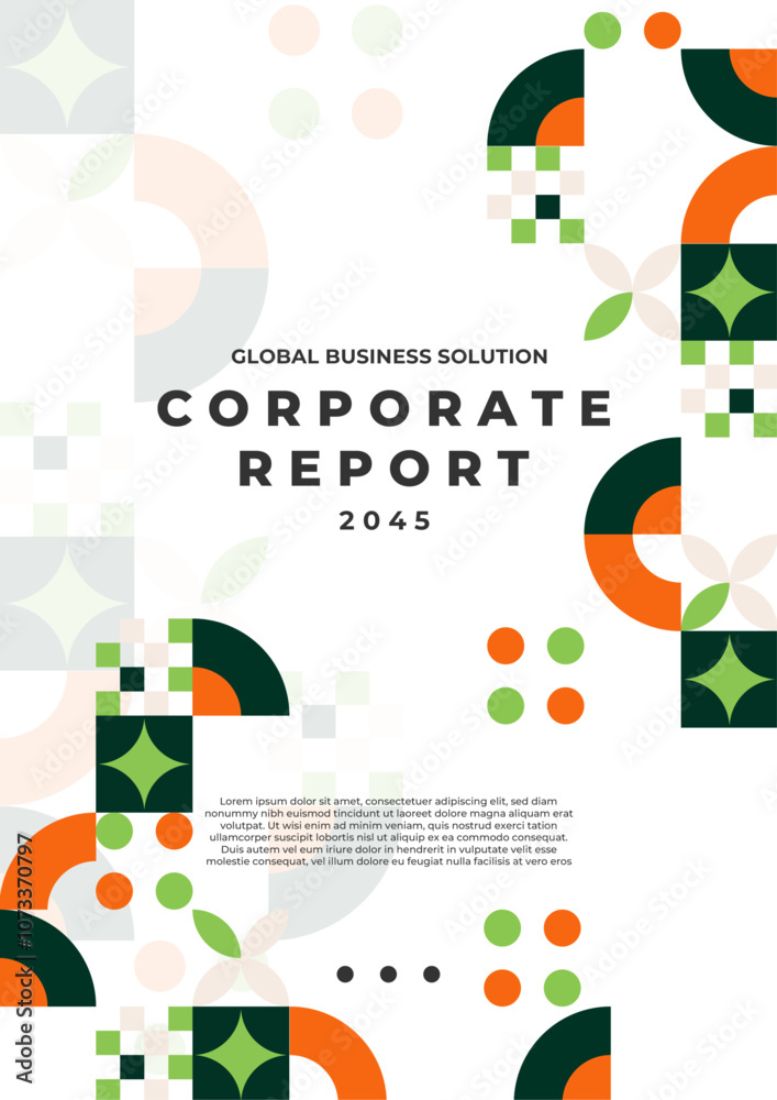 Obraz premium Modern Corporate Report Cover Design with Abstract Shapes