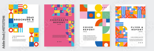 Modern Geometric Business Report and Brochure Templates