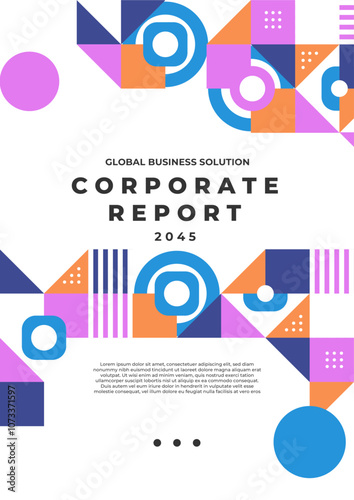 Abstract Geometric Corporate Report Cover Design 2045
