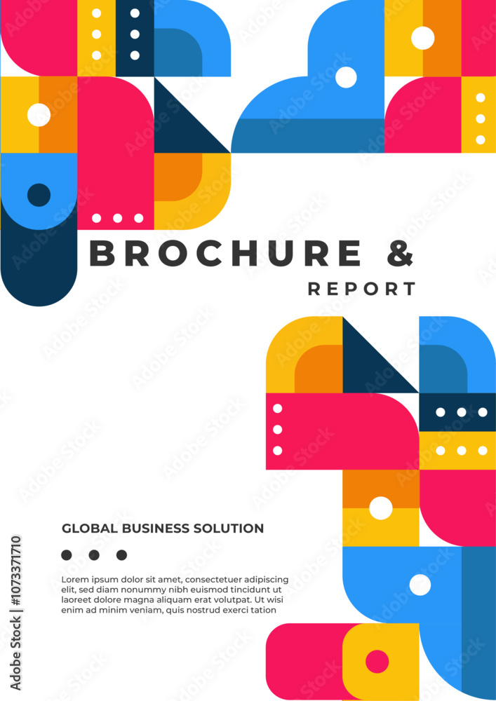 Fototapeta premium Modern Business Report Cover with Abstract Geometric Design