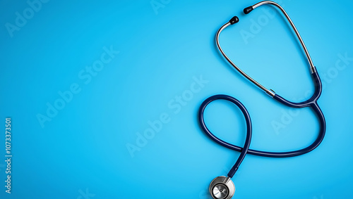 Medical Stethoscope on Blue Background - Healthcare and Medical Equipment Concept, stethoscope, healthcare, doctor, blue background.