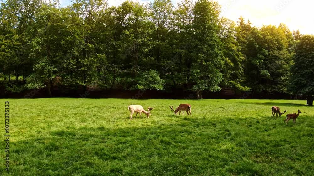 Rehe und Hirsche auf einer Lichtung, Wiese, Wald, Wildtiere, Damwild, Natur, Tiere
Rehe und Hirsche auf einer Lichtung, Wiese, Wald, Wildtiere, Damwild, Natur, Tiere