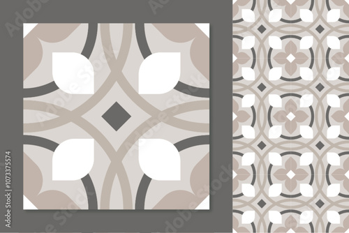 Traditional tribal patterns. geometric shapes and Interwoven Shapes in Neutral Tones for fabric and seamless design. vector illustration photo