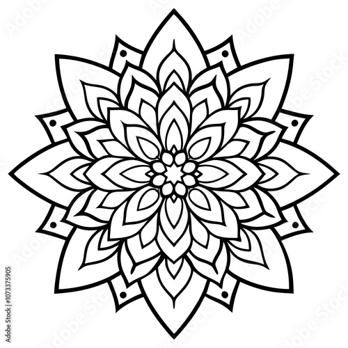 Mandala Blossom – Intricate Symmetrical Flower Vector Design