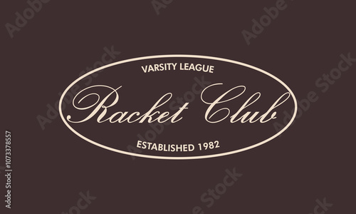 Vector artwork in varsity vintage style for apparel manufacturing