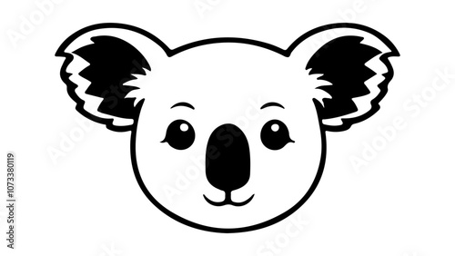 Photography simple cute illustration of a koala face in vector