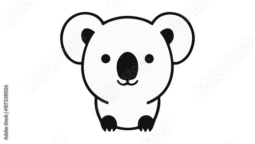 simple cute koala outline vector illustration