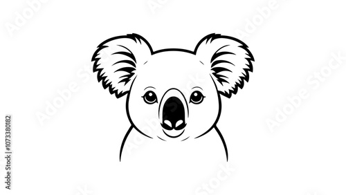 Photography illustration of a koala outline vector