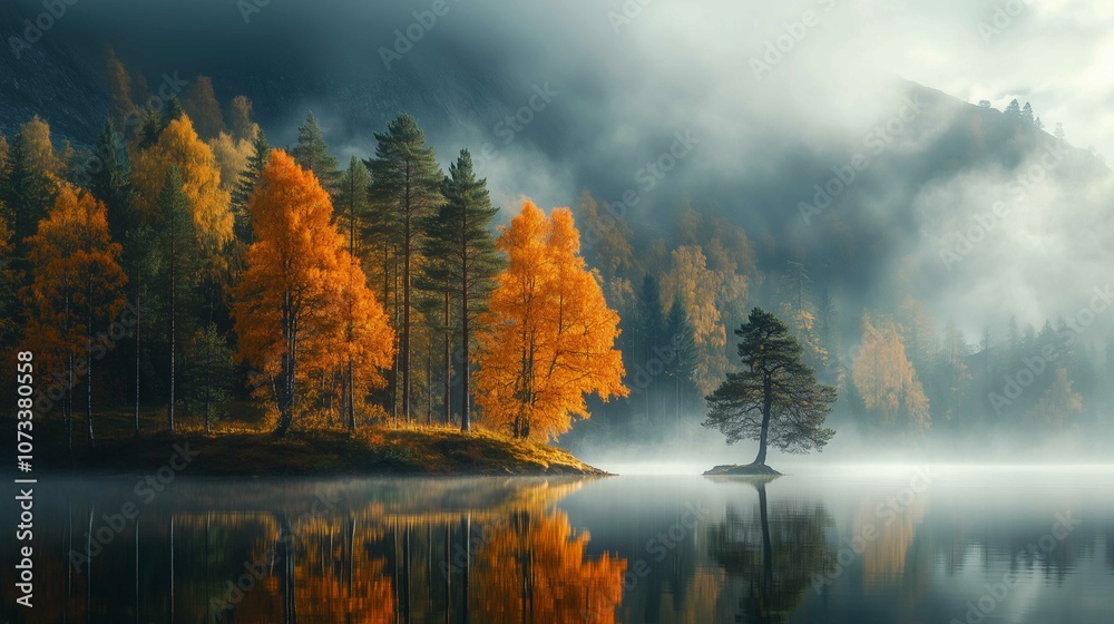 A breathtaking view of a mountain range with red, yellow, and green trees in the foreground and a dramatic sky with clouds.
A breathtaking view of a mountain range with red, yellow, and green trees in the foreground and a dramatic sky with clouds.