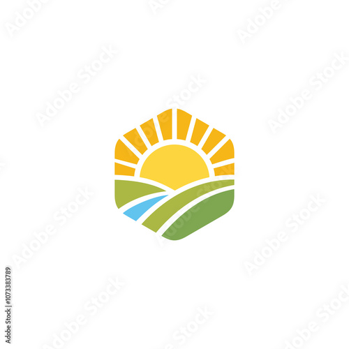 Landscape Nature Logo design vector illustration