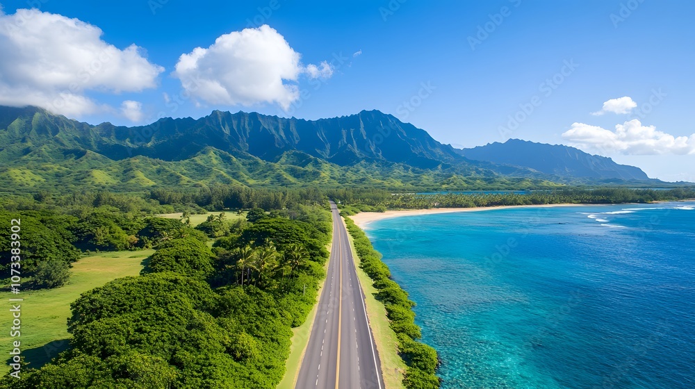 Beautiful road in Hawaii surrounded by lush green trees – Showcasing tropical serenity, natural beauty, and the scenic landscapes of the islands Beautiful road in Hawaii surrounded by lush green trees – Showcasing tropical serenity, natural beauty, and the scenic landscapes of the islands