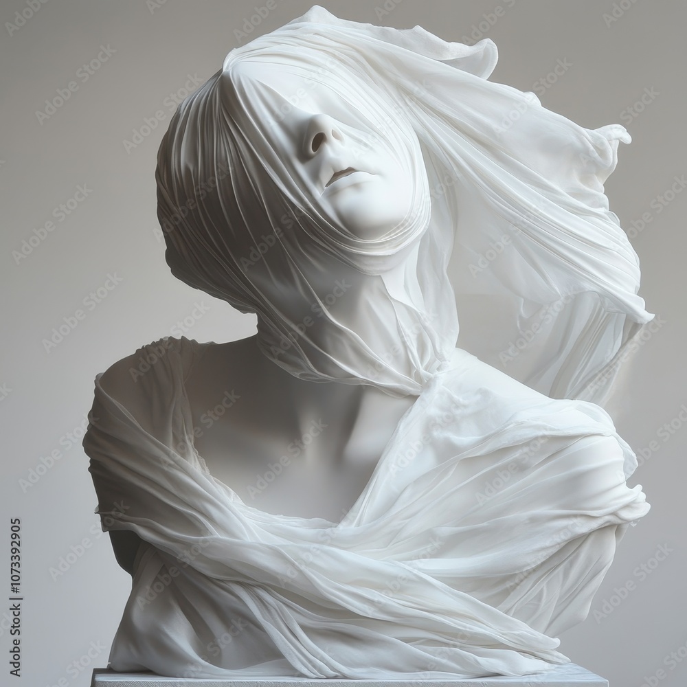 Explore the elegance of modern sculpture a captivating experience with flowing fabrics and emotion Explore the elegance of modern sculpture a captivating experience with flowing fabrics and emotion