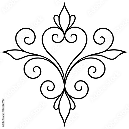 Classical Renaissance Flourishes - Elegant Curves & Floral Motifs Vector Design