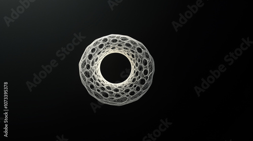 This high-resolution, 3D-rendered image features a simple, yet striking network circle with no center. Generative AI photo