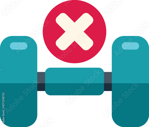 Simple colorful vector illustration representing the concept of no fitness allowed, perfect for web and graphic design projects
