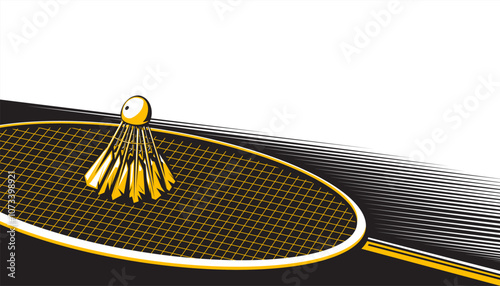 Badminton background design. Vector illustration of sports concept