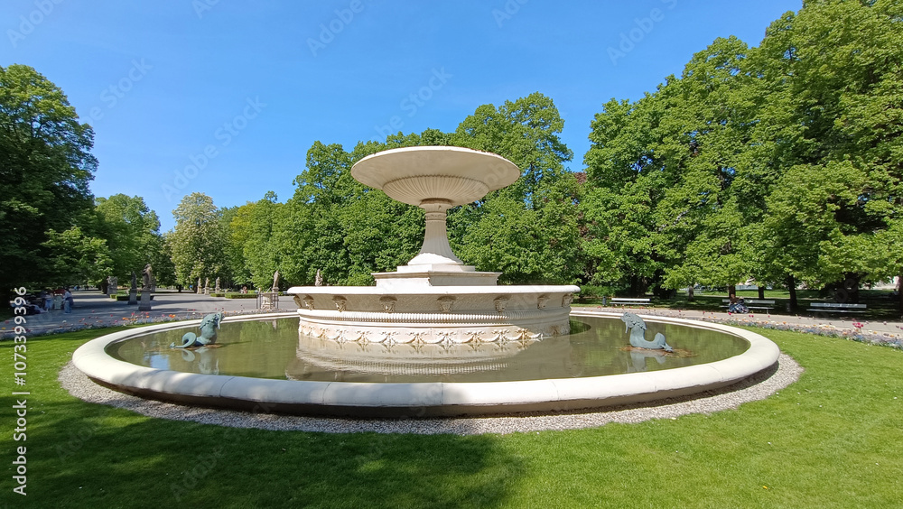 Obraz premium Ogród Saski Warszawa, Warsaw Saxonian Park, Warschau Sächsischer Garten
