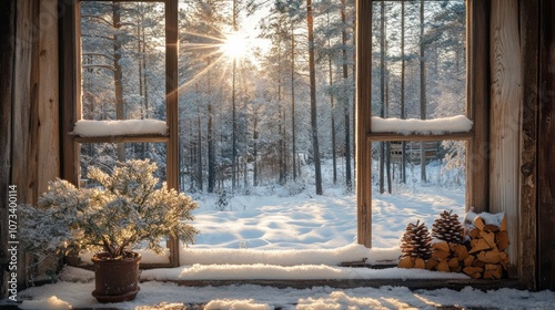 Winter View Through a Windo...