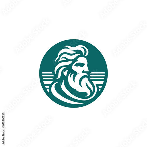 Poseidon god logo