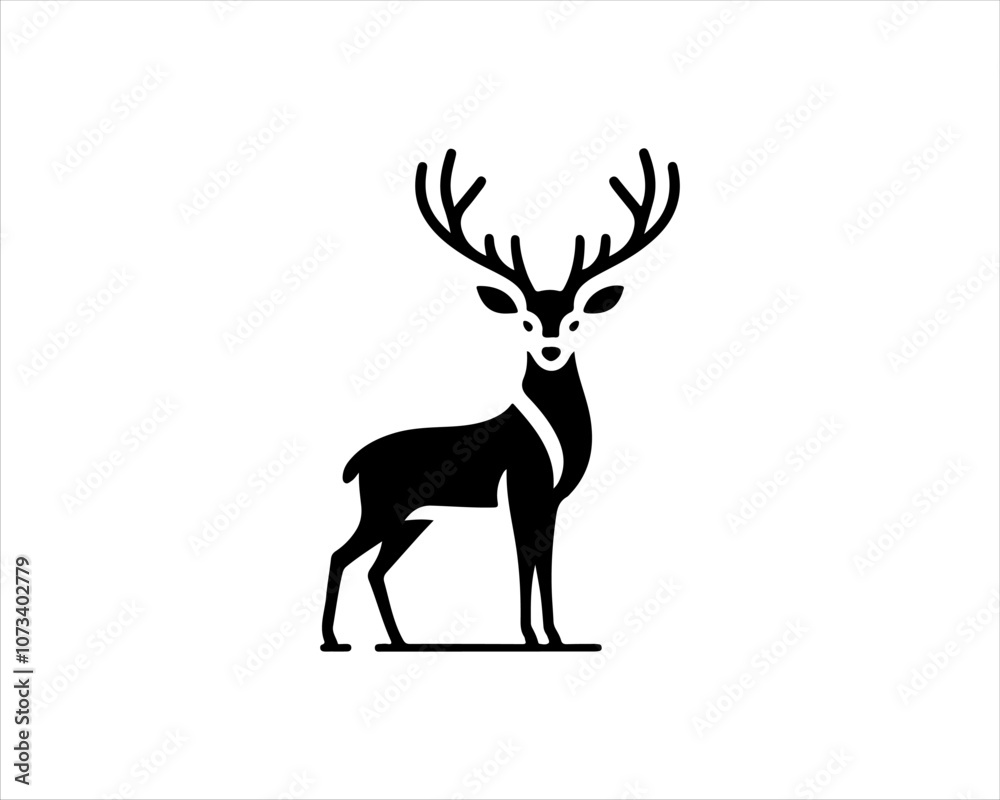 Obraz premium deer silhouette vector