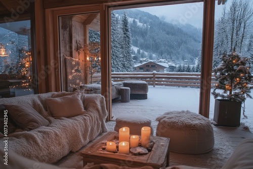 Cozy Cabin Interior with Sn...