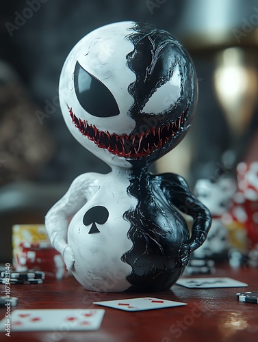 half Venom snowman, cards photo