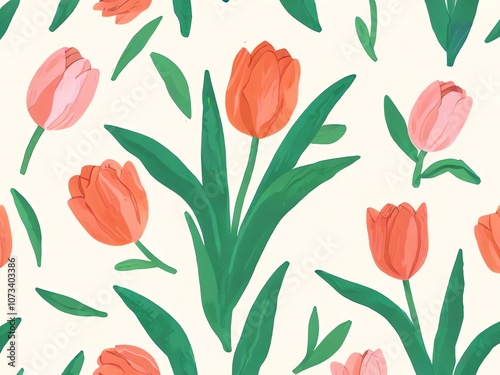 Tulips on White Background