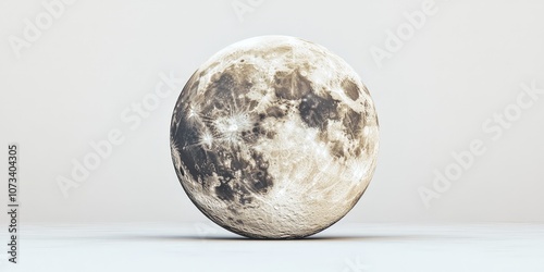 Isolated detailed moon texture with realistic surface