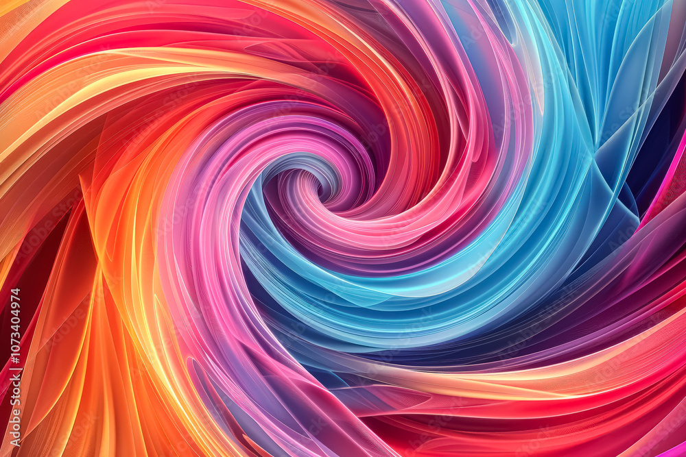 Obraz premium Colorful, abstract painting with a purple and blue swirl. The painting is full of vibrant colors and has a dreamy, whimsical feel to it
