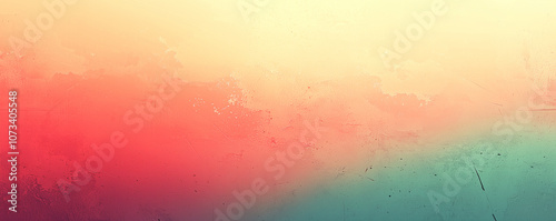 Three colors background with emprt space for user text. Torquise or green, yellow and peach red
