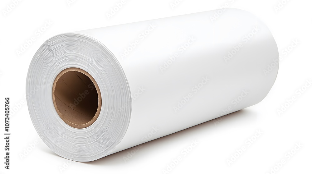 Large uncoated roll of OPP (oriented polypropylene) – Representing packaging materials, industrial production, and the versatility of plastic films in manufacturing Large uncoated roll of OPP (oriented polypropylene) – Representing packaging materials, industrial production, and the versatility of plastic films in manufacturing