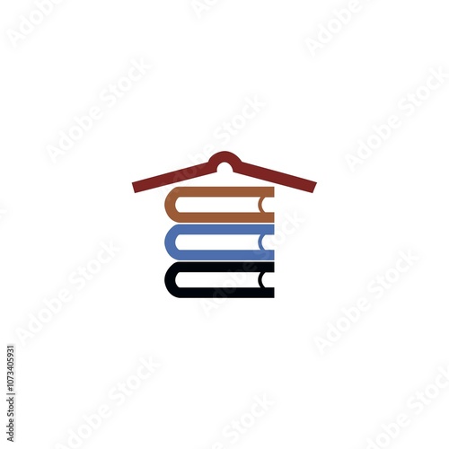 Holding multi books vector logo design