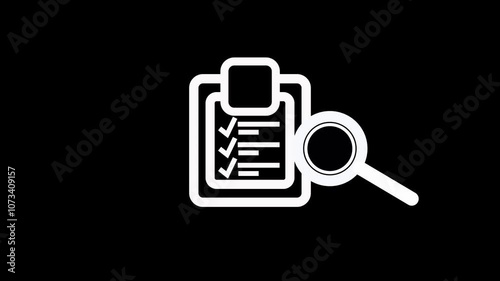 clipboard icon animation.3d clipboard with checkmark todo list animation concept of business education task management icon amination. 4k video. photo