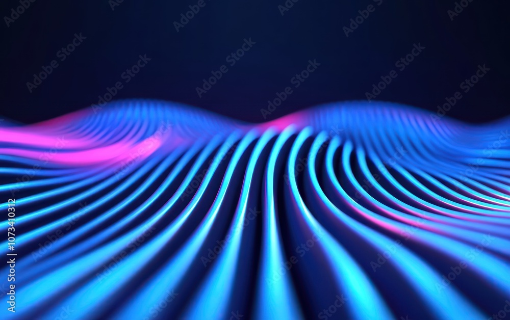 An abstract, digital image featuring vibrant blue and pink wavy lines on a dark background, suggesting depth and movement. An abstract, digital image featuring vibrant blue and pink wavy lines on a dark background, suggesting depth and movement.