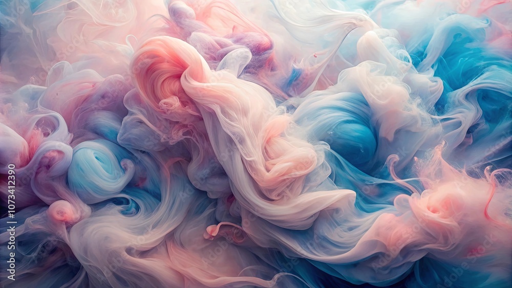 Abstract Swirling Hues of Blue, Pink, and White A Captivating Symphony of Color and Movement